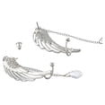 thumbnail image 1 of 1 par de aretes de cristal de ala de ángel plateado JAMW Sencillez, 1 of 5