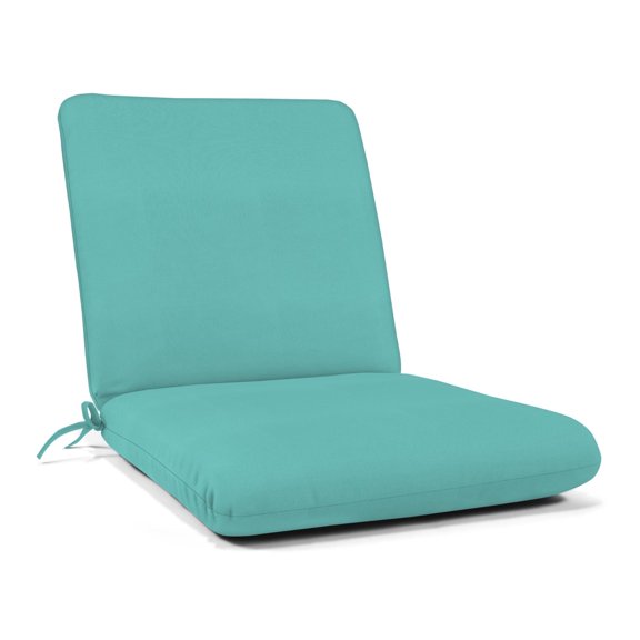 Casual Cushion Outdoor Club Chair Cushion, Sunbrella Fade & Water Resistant for Patio Club Chairs & Deep-Seat Loungers, 22"W x 22"D, 3.5" thick; Back 22"W x 22"H, 3.5" thick, Reversible, Canvas Aruba