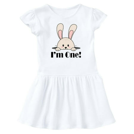 

Inktastic First Birthday Baby Bunny 1 Year Old Gift Baby Girl Dress