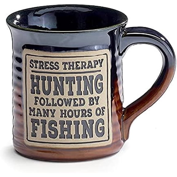 burton BURTON Hunting and Fishing Mug Brown Silver