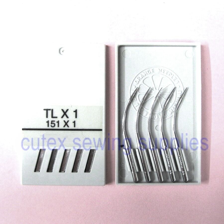10 Orange 151X1 TLX1 Curved Sewing Needles For Singer 246, 246K Class  Overlock 