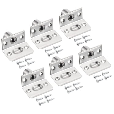 Unique Bargains Steel Closet Door Ball Catch with Strike Cabinet Ball Latch for Interior Doors, Silver 6 Pack