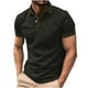 thumbnail image 1 of pstuiky camiseta de hombre, Camisa de manga corta con cuello vuelto y botones versátiles de color liso para hombre ropa de hombre l, 1 of 2