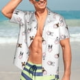 thumbnail image 5 of Picia Bbaseball Dog Gentle Cotton Regular Fit Short Sleeve Casual Hawaiian Shirt for Men-Large, 5 of 9