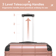 thumbnail image 4 of Speskiste 4 Piece Luggage Sets PC ABS Durable Suitcase Spinner Wheels TSA Lock (12/20/24/28)Rosegold, 4 of 8