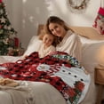 thumbnail image 4 of Christmas Snowman Flannel Blanket for Bed,Travel and Camping, Xmas Tree Ball Winter Fir Leaf Elk Red Plaid Super Soft Cozy Blanket for All Seasons 30"x40", 4 of 9