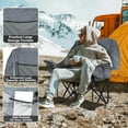 thumbnail image 5 of Oversized Camping Chair, Portable Folding Padded Camp Chairs with Side Pocket, Cup Holder, Heavy Duty Support 500LBS Outdoor Lounge Chair for Adults, Fishing, Sports, Trip, Grey, 5 of 7