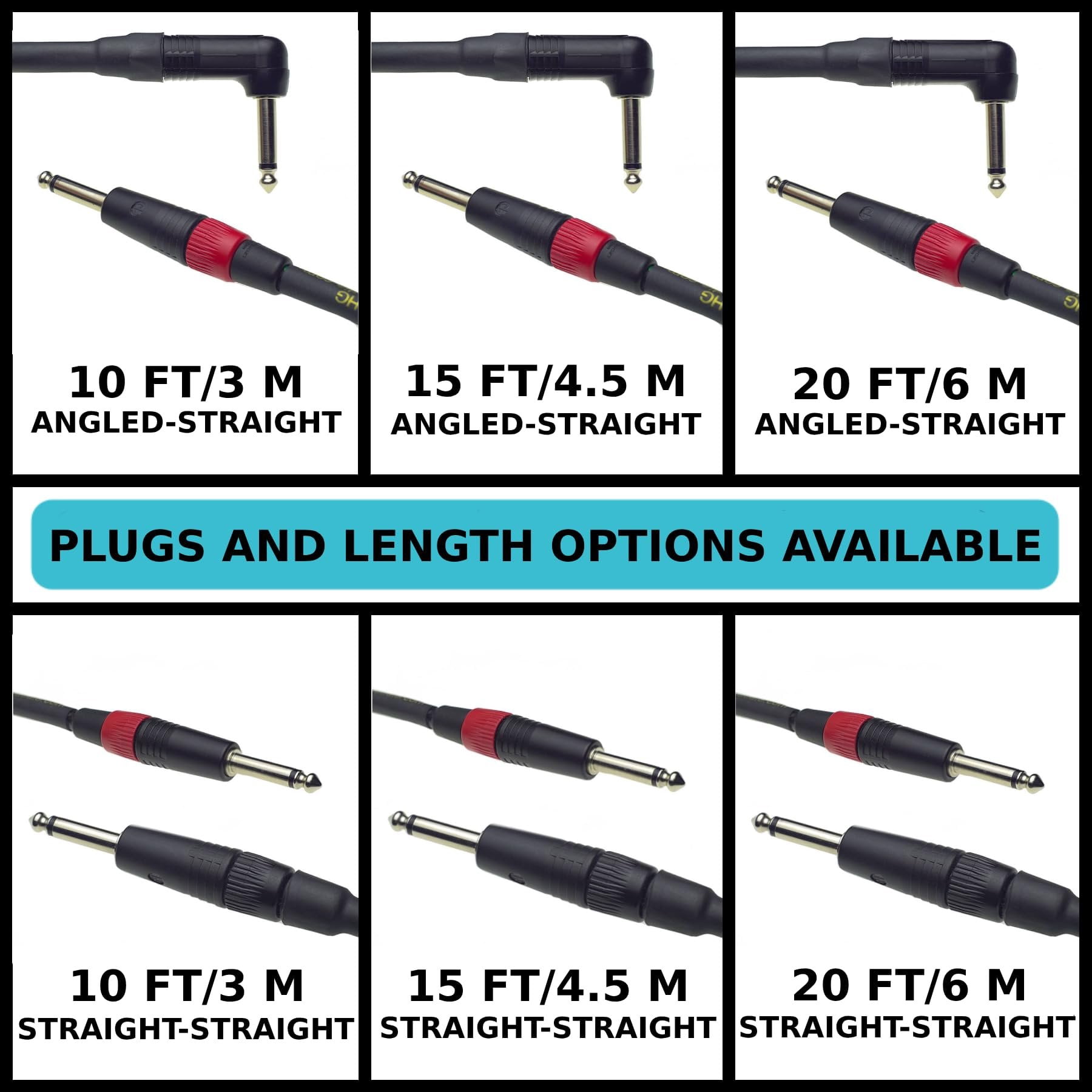 Evidence Audio The Lyric HG Instrument Cable Straight to Straight Plugs 10 feet 3 m