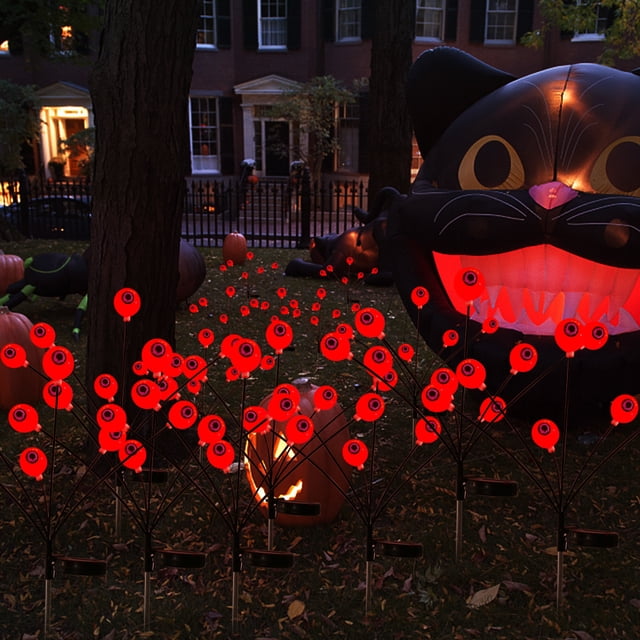 Decoración de Halloween Luz oscilante al aire libre 600 mAh Luz solar de luciérnaga (rojo 8 LED)