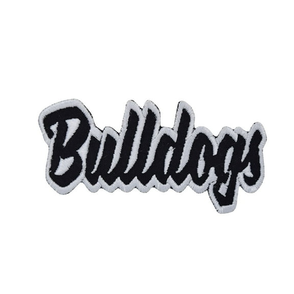 Bulldogs - Black/White - Team Mascot - Words/Names - Iron on Applique/Embroidered Patch