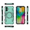 thumbnail image 4 of Armor Designed for iPhone 16 Case, Built-in Magnet Compatible with MagSafe Charging Slim Lightweight Shockproof Dropproof Rugged Protective Phone Cover for iPhone 16, Green, 4 of 8