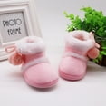 thumbnail image 5 of URMAGIC Baby Girls Plush Ball Cotton Booties First Walkers Outdoor Snow Shoes Toddler Warm Boots, 5 of 6