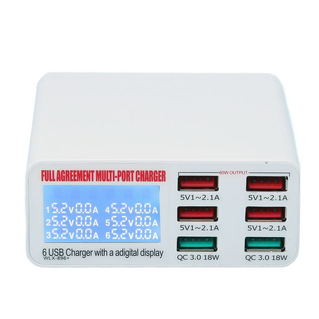 Bloc de Charge Rapide Multiple, QC3.0 Chargeur Mural USB Multiple Chargeur USB Multiport Prise USB Multiport Conçu pour les Professionnels