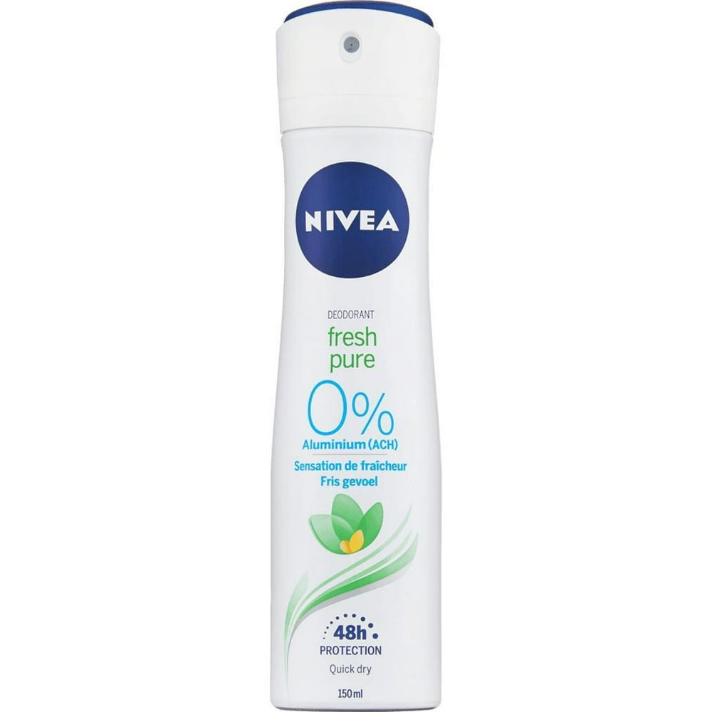 Nivea Spray Deodorant Fresh & Pure 0 Aluminum Salts 150 ml