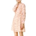 thumbnail image 3 of Allegra K Women's Floral Tie Waist Long Sleeve Ruffle Chiffon Dress, 3 of 7