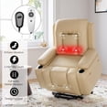 thumbnail image 3 of Eastvita 22-Inch Beige Leather - Upholstered Powered Reclining Recliner with Lift Assistance, 3 of 6