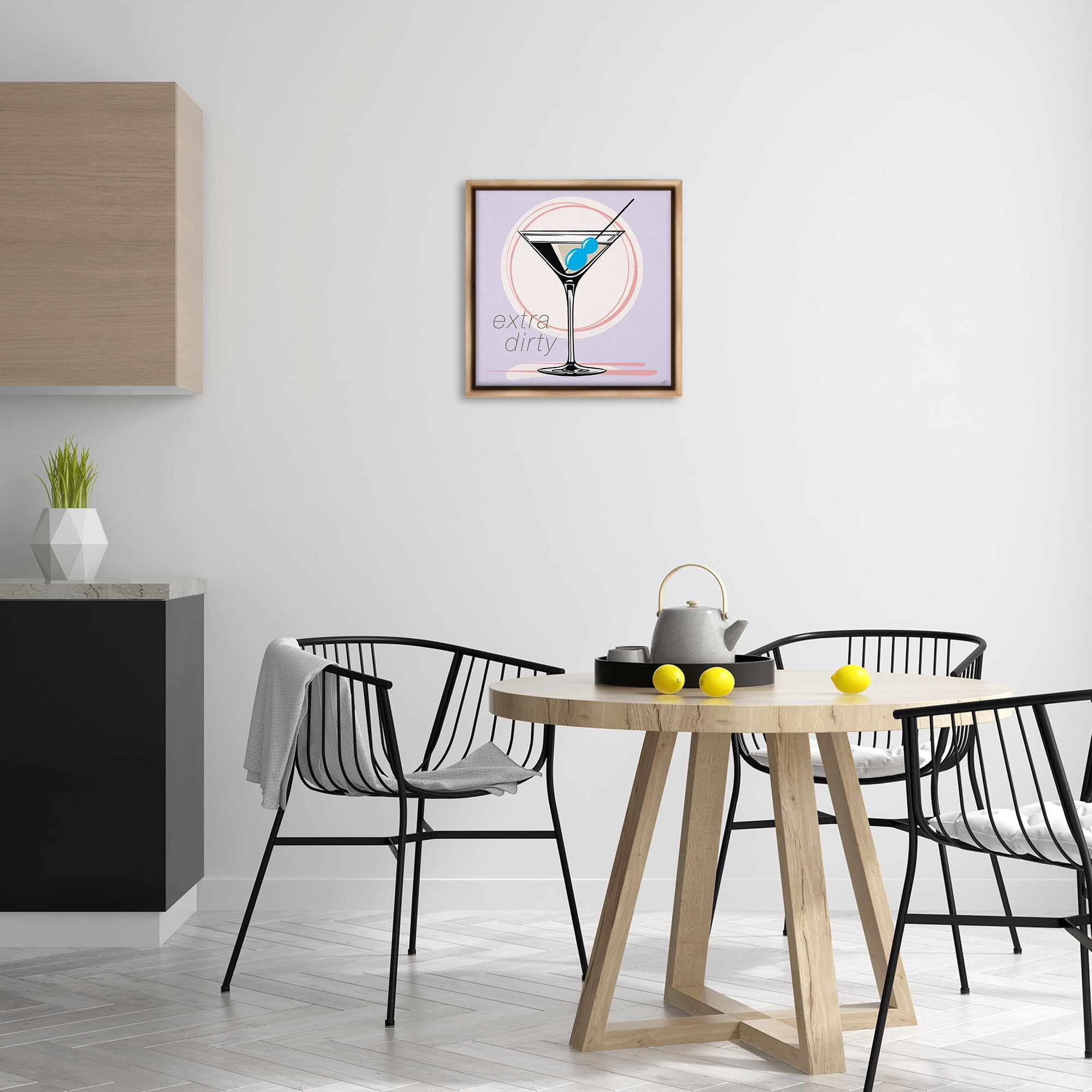 Stupell Industries Extra Dirty Martini Food & Beverage Painting Brown Floater Framed Canvas Art Print Wall Art, 18 x 18