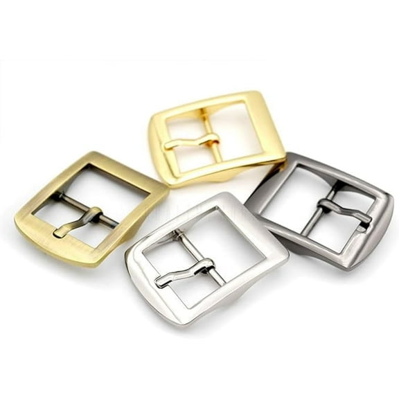 4pcs 1 Inch Single Prong Belt Buckle Square Center Bar Buckles Leather Craft Accessories SC36 - Pick Color! (1 Inch, Silver)