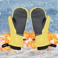 thumbnail image 2 of ZACPNCV Kids Waterproof Gloves Winter Warm Fleece Lined Snow Gloves Boys Girls Ski Gloves Yellow Free Size, 2 of 8
