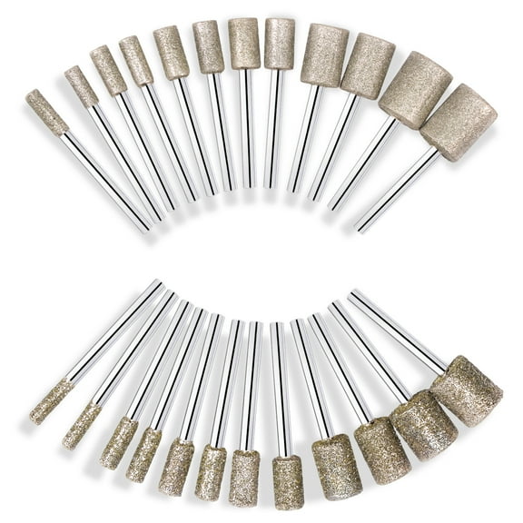 24Pcs Stone Carving Set Diamond Drill Grinding Bit Diamond File Sanding Set Stone Carving Rotary Tools Polishing Kits for Stone Glass Ceramics