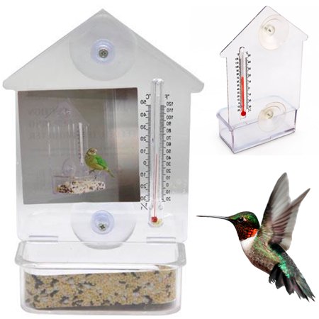 Bird Holder - Bird Feeder Window Suction Cup Mixed Treat Clear Holder Feeeding Dish Hanger 6X4