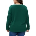thumbnail image 5 of FlorCurve Plus Size Sweatshirts for Women Long Sleeve Tunic Tops Casual Blouse with Pockets, Green XL, 5 of 7
