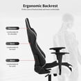 thumbnail image 6 of Ergonomic Gaming Chair, Seat Height Adjustment Rolling Swivel Racing Office Chair with Lumbar Support & Headrest Armrest PC Computer Chairs for Adults E-Sports Home Office Desk Chair, 6 of 7