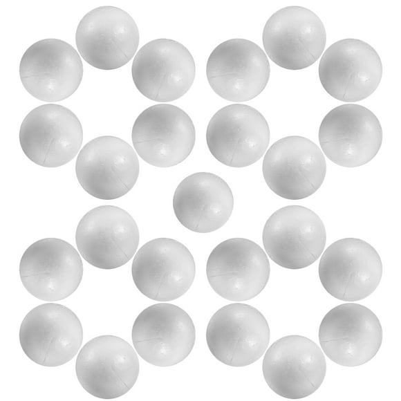 Greenadscape Mini Foams Balls 25-Pcs White Polystyrene Round for Diy Craft Projects and Parties