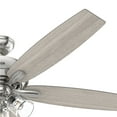 thumbnail image 6 of Hunter 60 inch Indoor Ceiling Fan with LED Lights - Ceiling Fan with Pull Chain, For Bedroom or Living Room, Standard Mount, No Remote, 5 Blades, Includes Bulbs - Dondra 52348, Brushed Nickel, 6 of 12