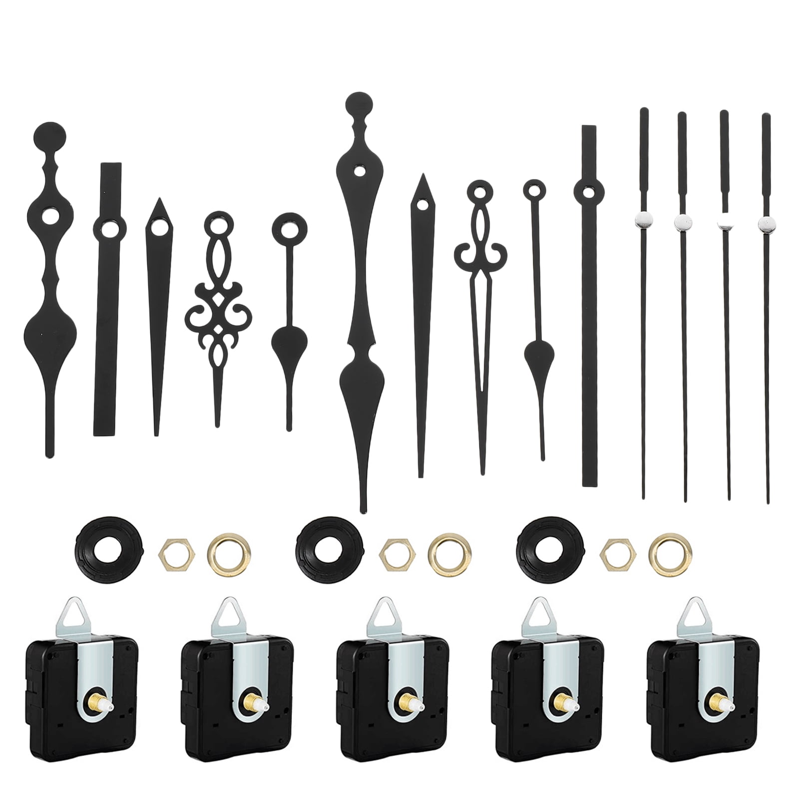 MLINS 10 Sets Clock Movement Replacement Kit with Hands, Practical Clock Parts for Clock Repair and Craft Projects