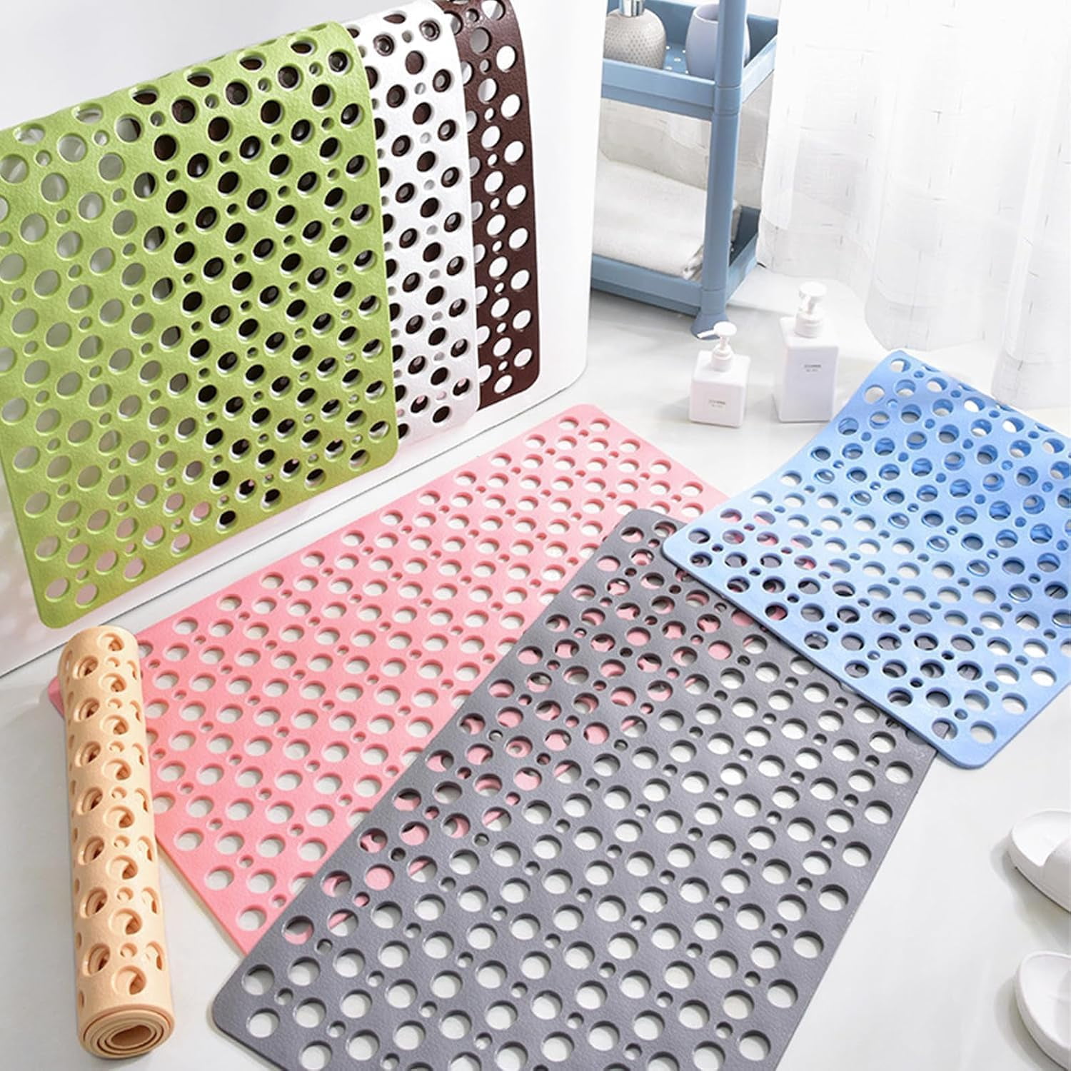 Casa and Beyond Shower Mat, Shower Mat with Suction Cup, Washable Non-Slip Bathtub Mats, Easy to Clean for Bathroom