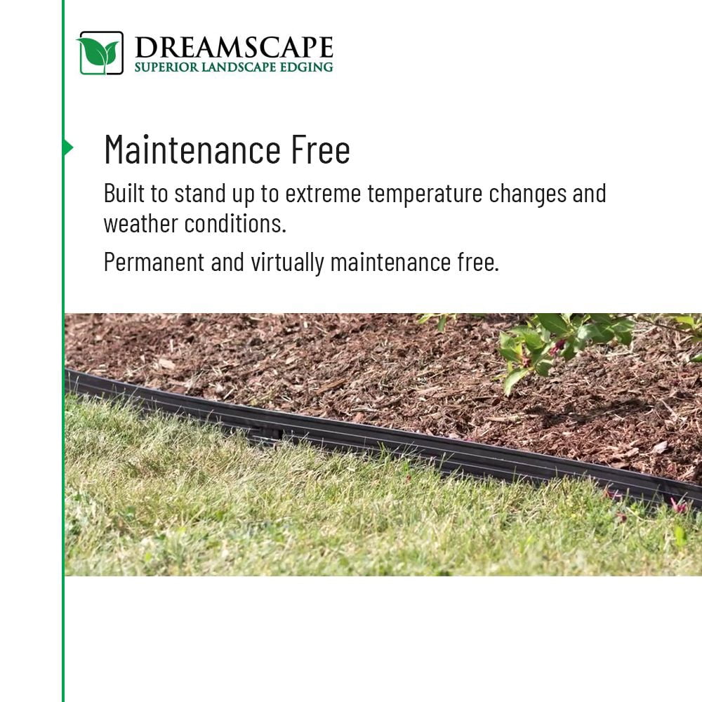 Dreamscape E-Z Edge 72ft Aluminum Landscape Edging Border Kit, Brown, 12 Pack 6ft Metal Lawn and Garden Divider Strips