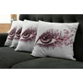 thumbnail image 2 of Ambesonne Butterfly Throw Pillow Cover 4 Pack, Woman Eyelashes, 20", Pale Pink Purple, 2 of 6