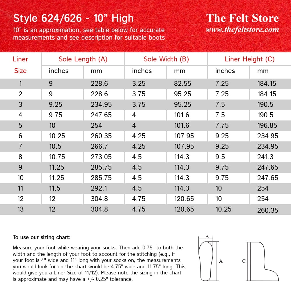 Hoffman Boots Sizing Chart