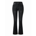 thumbnail image 3 of Boot Cut Jeans for Women Mid Waist Tummy Control Trendy Flare Jeans Straight Denim Pants Black XL, 3 of 6