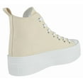 thumbnail image 3 of TOP MODA Women High Top Platform Sneakers Canvas Lace-Up Fashion Shoes Flatform Thick Sole Casual Streetwear Trainers SHERRY-1 Canvas Beige 5.5, 3 of 5