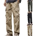 thumbnail image 1 of QATAINLAV Sales Today, Mens Big and Tall Drawstring Sweatpants Casual Lightweight Cargo Pants with Multi-Pockets Baggy Wide Leg Jogger Pants Outdoor Solid Color Work Trousers Khaki XXL, 1 of 9