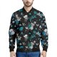 thumbnail image 4 of Chaqueta con cremallera y estampado de flores de rosas para hombre, con plantas 3D, mangas largas, para primavera y otoño, chaquetas de gran tamaño, abrigos, ropa de calle, 4 of 5