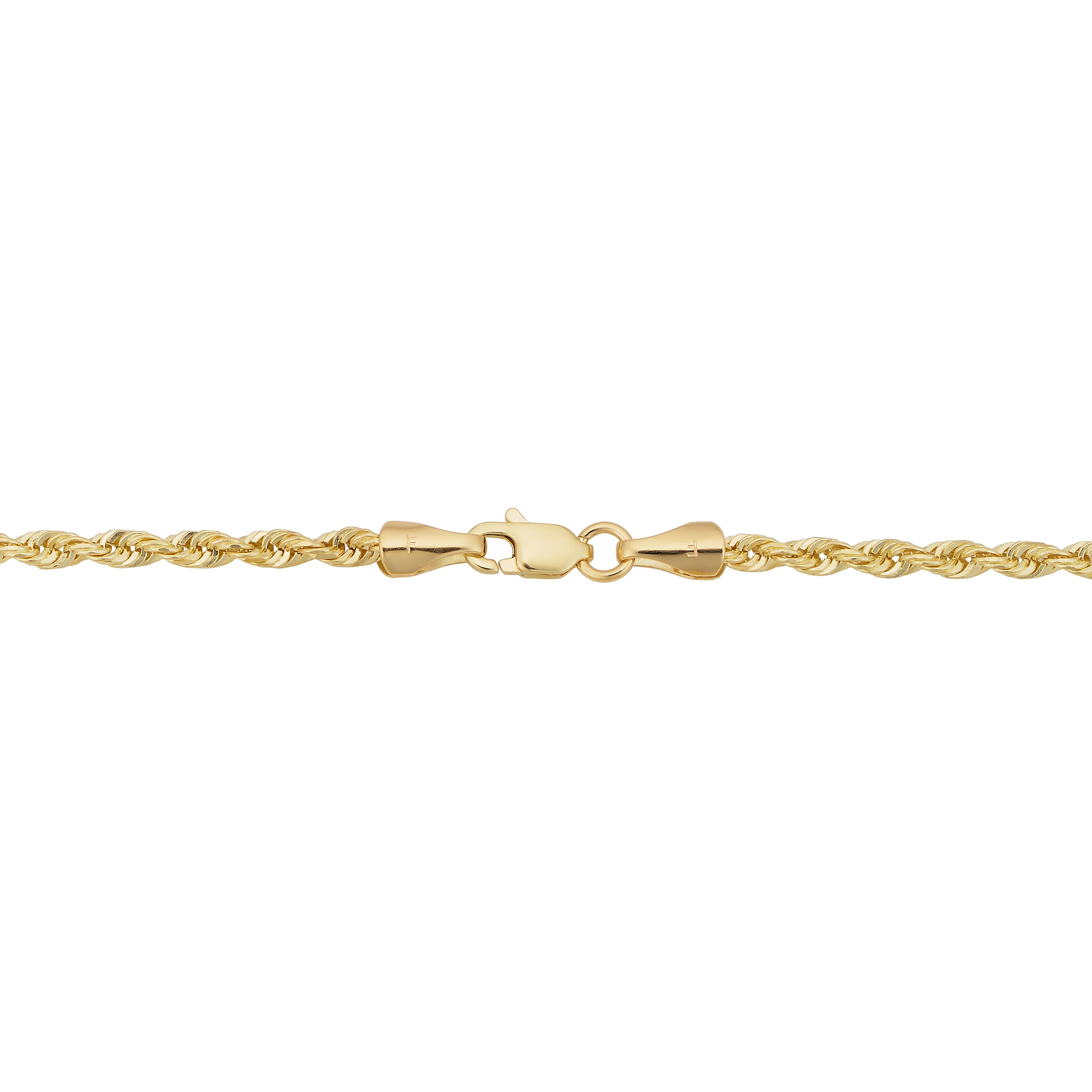 KoolJewelry 14k Yellow Gold Rope Chain Necklace for Men and Women (2.7 mm, 18 inch)