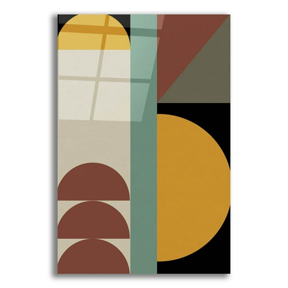 Epic Art 'Abstract Geometric 3' by Gary Williams, Acrylic Glass Wall Art, 12"x16"