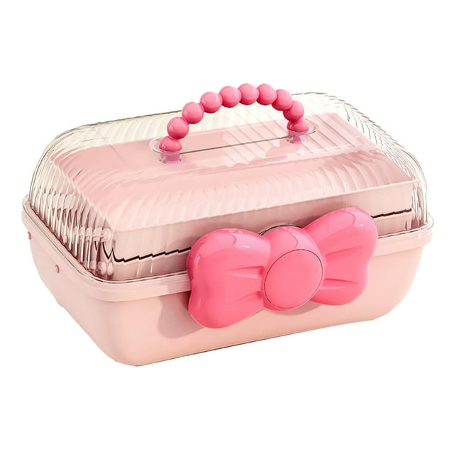 3 Tiers Desktop Storage Box, Large Capacity Tool Box Hair Accessories Organizer Box, Multi Grids Desk Organization Container, Multipurpose Art Craft Organizer for Kids