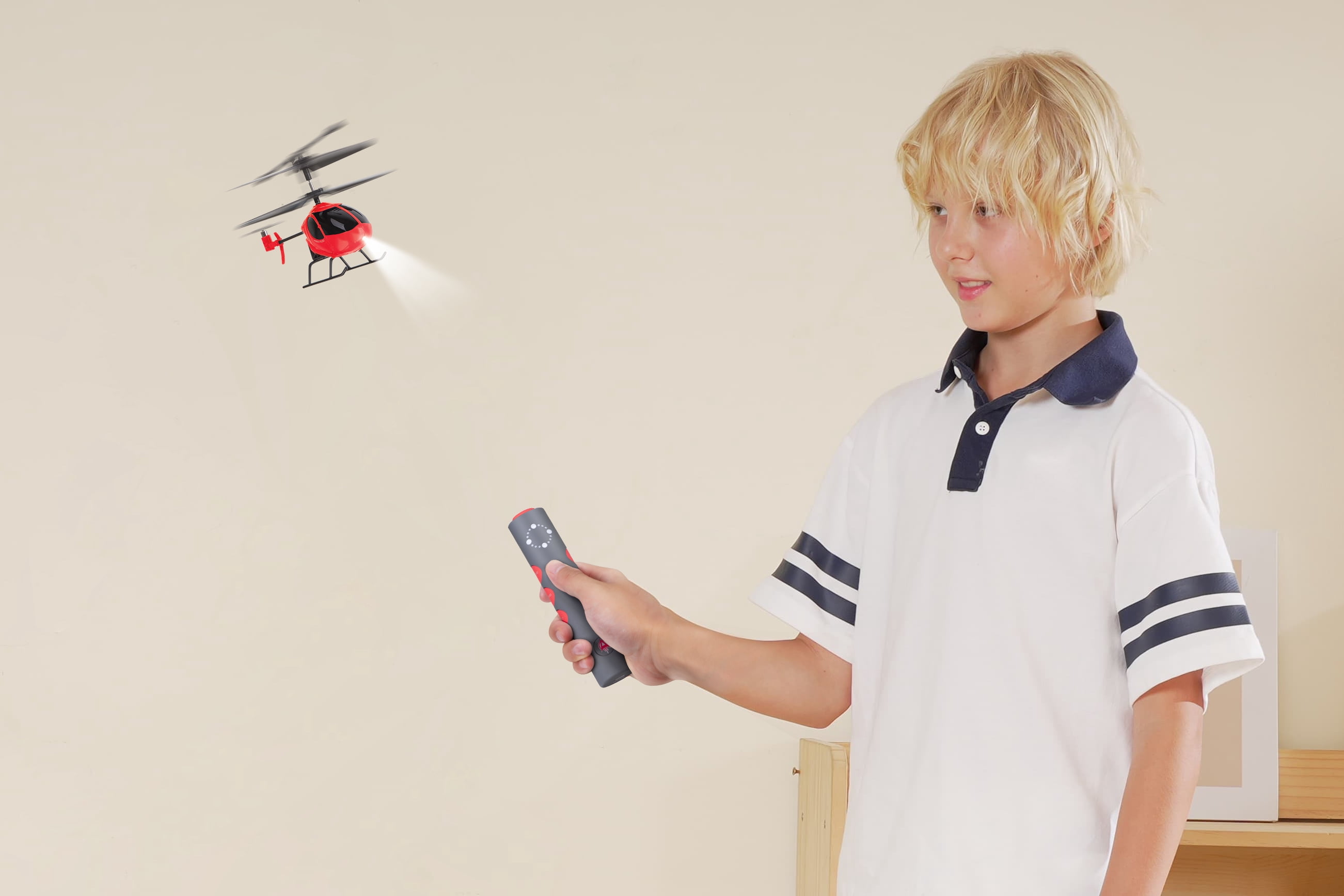 Voyage Aeronautics Micro RC Helicopter Pocket Flyer for Kids and Adults, Gesture Control, Red