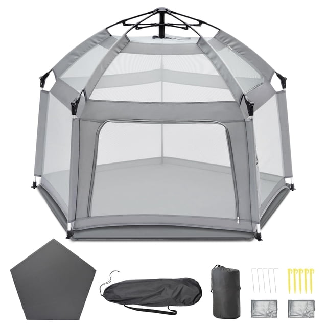 Baby Playpen UFUNAL portátil con colchón inflable y sombrilla