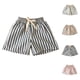 thumbnail image 4 of Odeerbi 2-10 Años Niños Niñas Pantalones Cortos de Lino de Algodón de Verano Pantalones Cortos de Entrenamiento Deportivo A Rayas Pantalones Cortos de Ocio, 4 of 4
