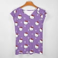 thumbnail image 3 of Hello Kitty Womens Summer Tops Ruffle Short Sleeve Tunic Tops V Neck Loose Fit Flowy T-Shirts, 3 of 7