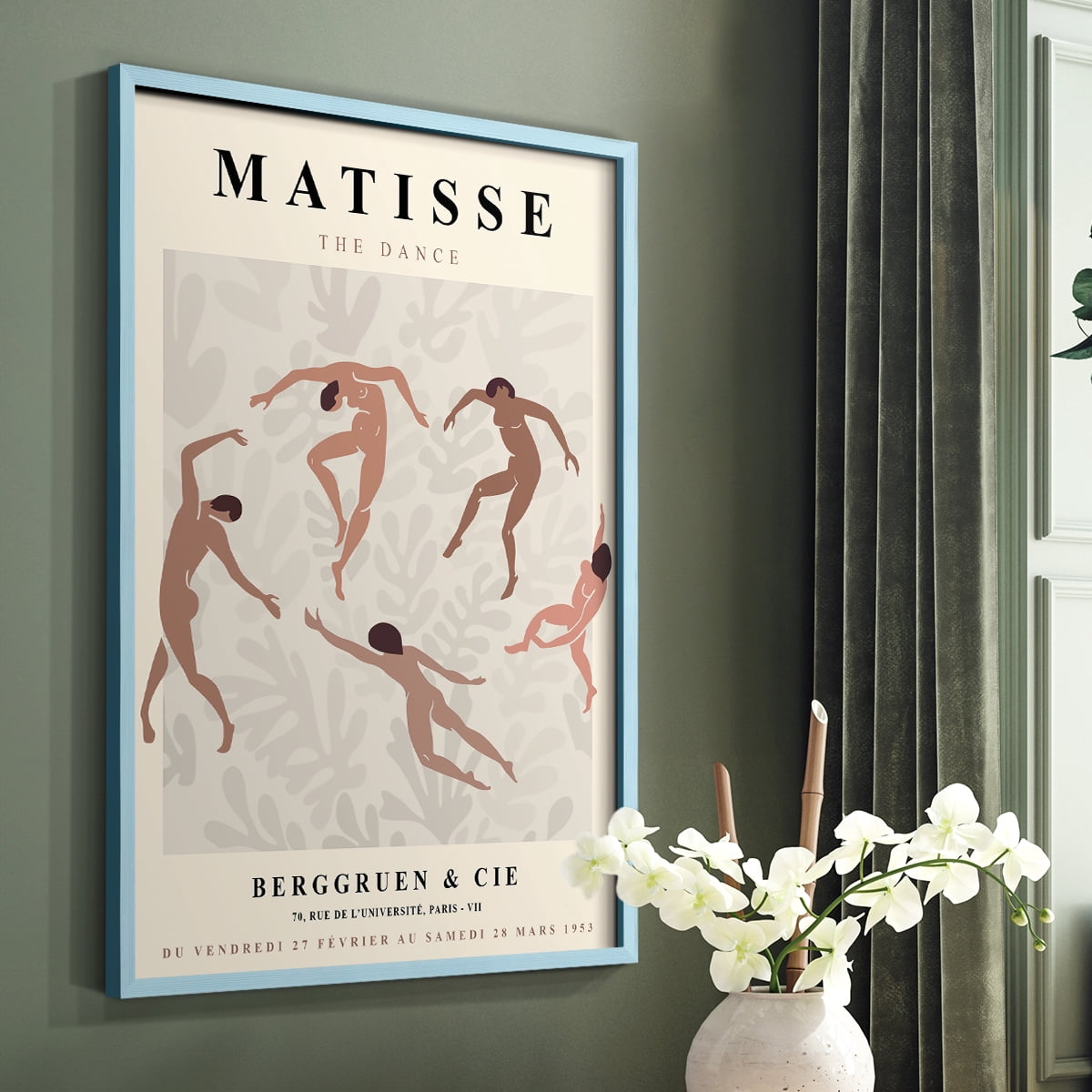 Matisse CXCIX Framed Print in Blue Solid Wood 8 x 10 Framed Print
