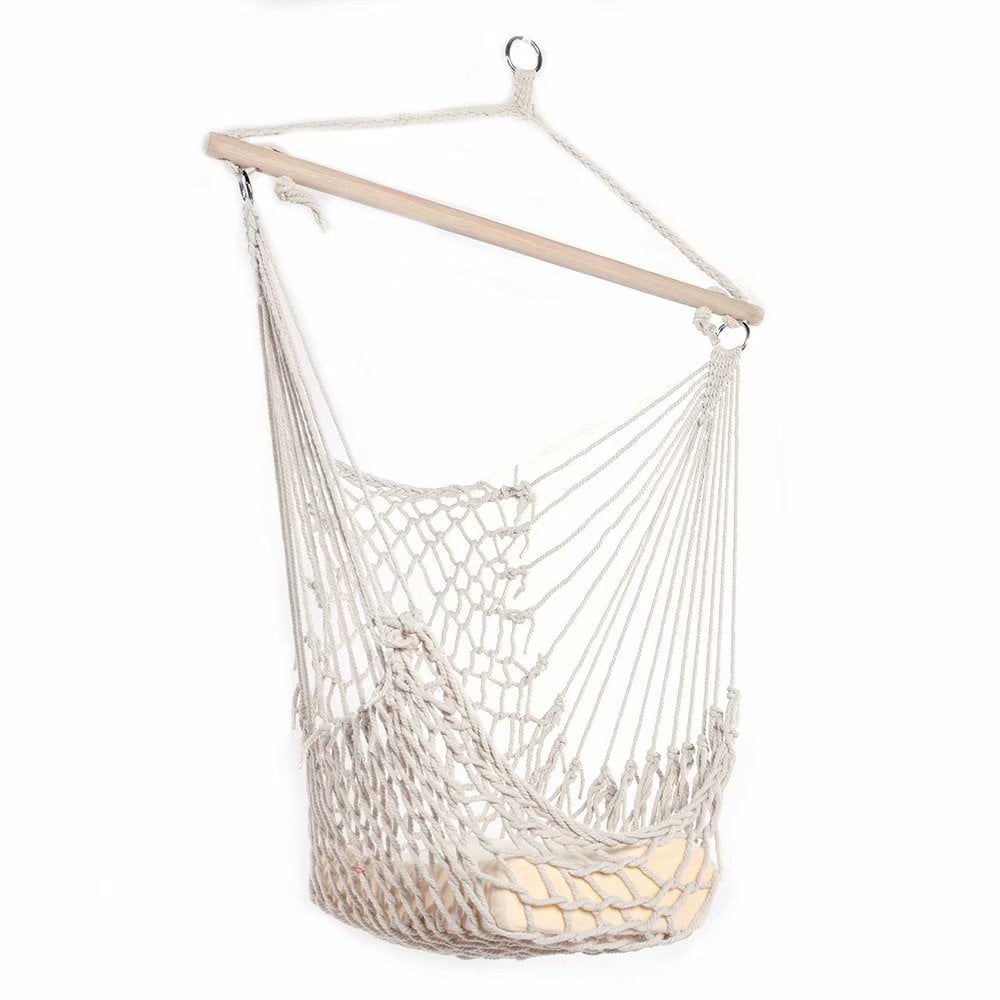 Hanging Chair Swing Hammock Cotton Netted & Padded Max.Wt.200 