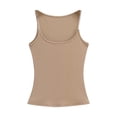 thumbnail image 5 of Camiseta sexy sin mangas con tirantes para mujer - Top corto ajustado con relleno extraíble, sujetador deportivo sin costuras para yoga, 5 of 5