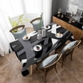 thumbnail image 4 of Gray Black Geometric Rectangle Tablecloth, Modern Art Abstract Grey Line Waterproof & StainResistant Tablecloth, Washable Oil-proof Table Cover for Dining/Party/Wedding/Camping/Buffet 60x102 In, 4 of 9
