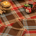 thumbnail image 2 of Red Brown Plaid Christmas Tablecloth 60x84, Tartan Table Cloth Decorations, Winter Holiday Tablecloths for Rectangle Tables Parties Dining Farmhouse Kitchen Decor, 2 of 6